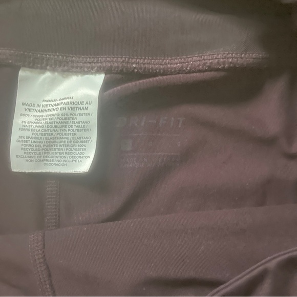 Nike Womens Pink Plum Dri-Fit Leggings Power Fast Size Large Back Pocket - Picture 8 of 8